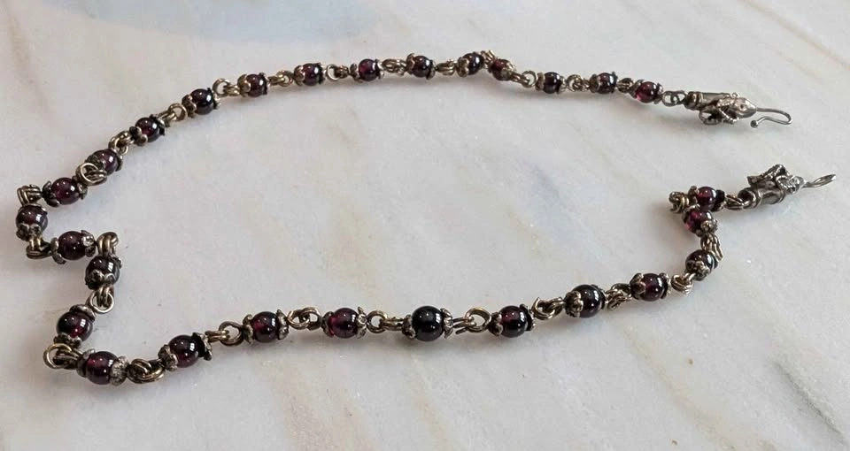 Antique Garnet Necklace and Earring Set - photo 4