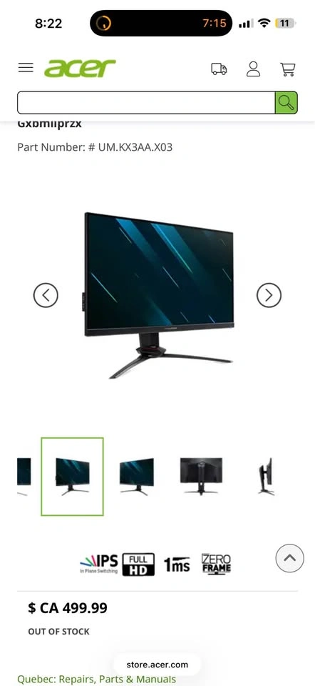 Acer Predator XB253Q 24.5" 240Hz IPS Gaming Monitor - photo 3