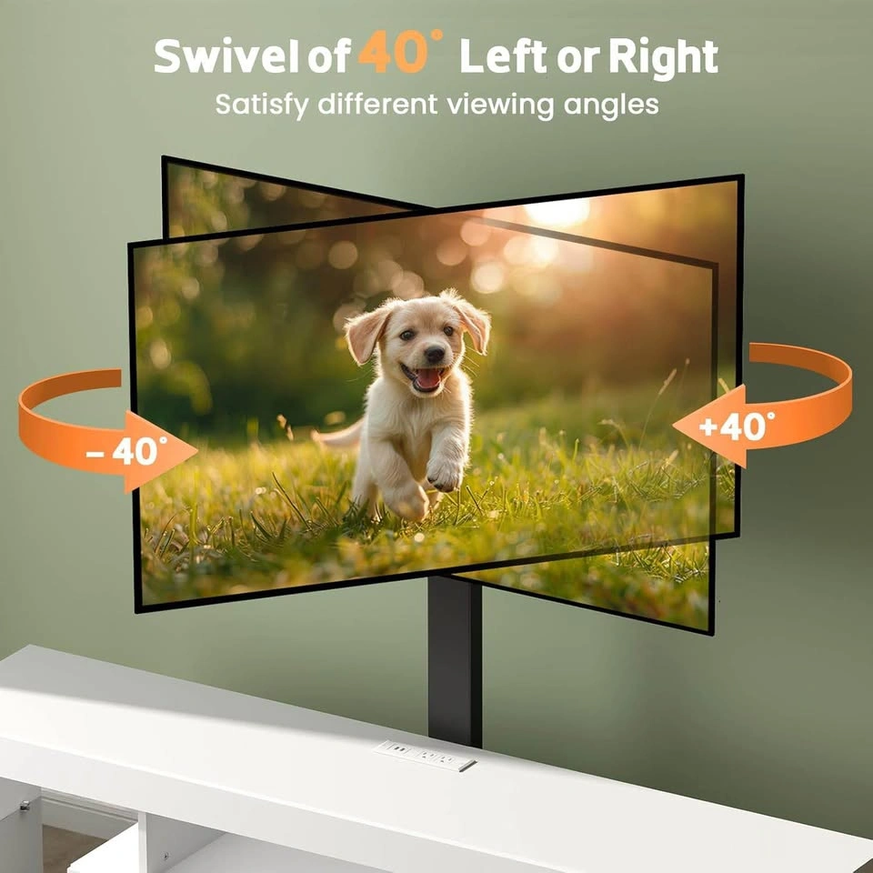 Lamtor TV Stand with Mount (Up to 75”) – White - photo 5
