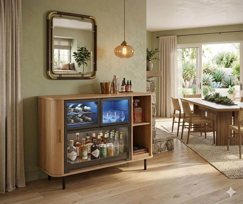 Assembled Oak Bar/Coffee Cabinet (Charging Station) - photo 2