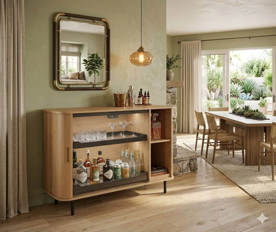Assembled Oak Bar/Coffee Cabinet (Charging Station) - photo 3