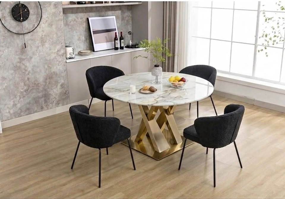 Luxury Velvet Dining Chairs – Set of 4 (Black, Brand New)
