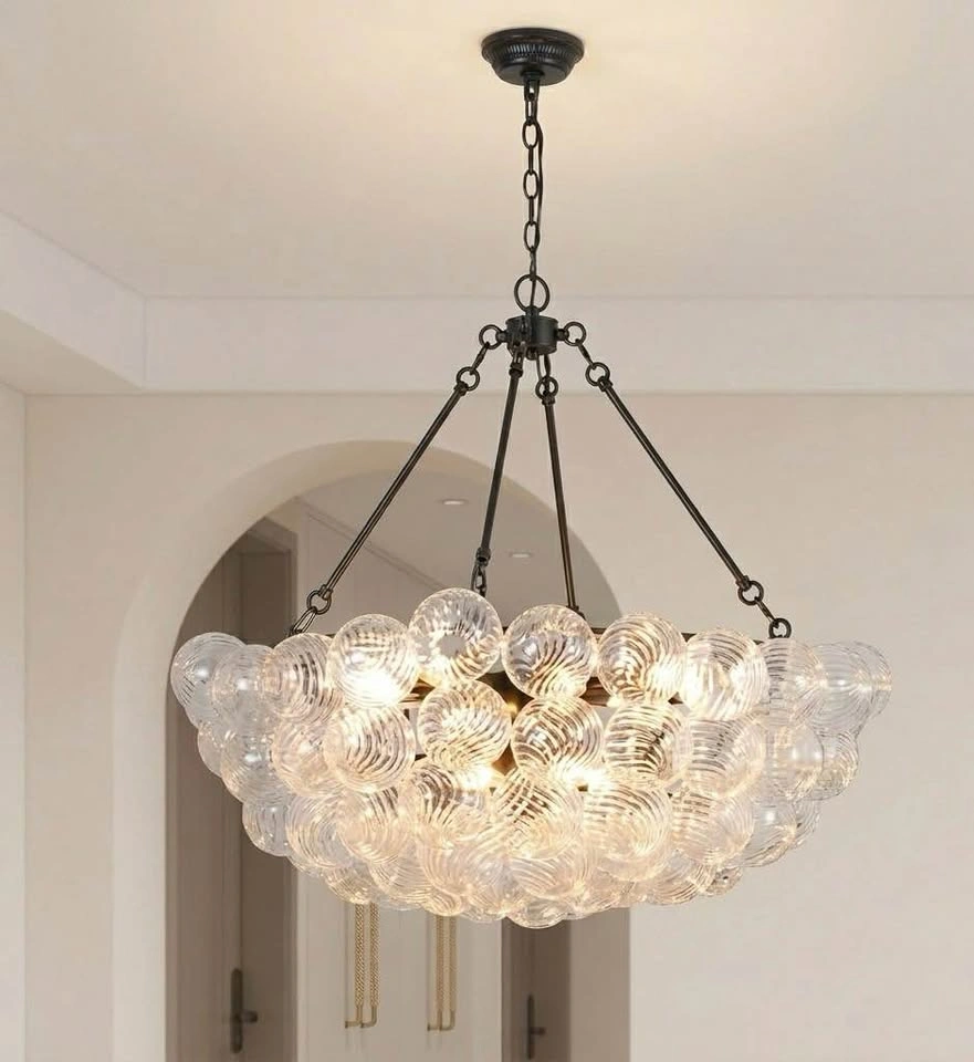 Modern Black Glass Bubble Chandelier - 76 Lights - photo 2