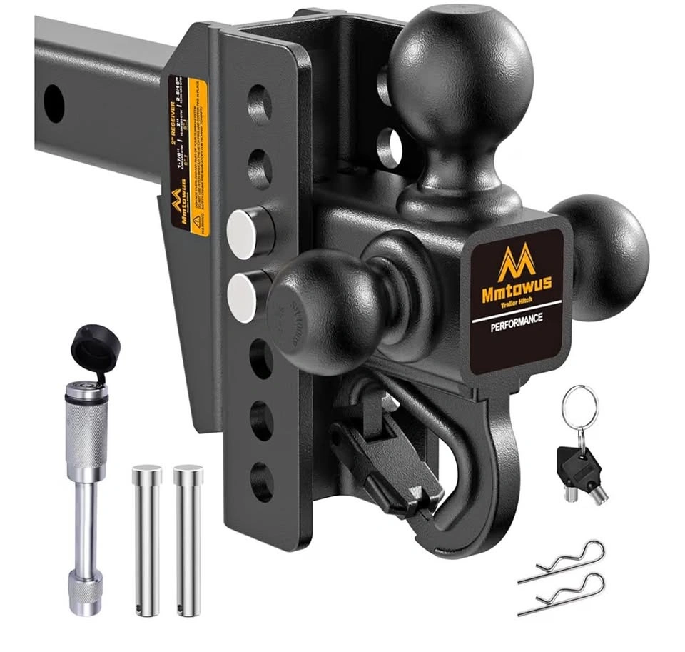 Brand New Adjustable 3 Ball Trailer Hitch for 2” Receiver