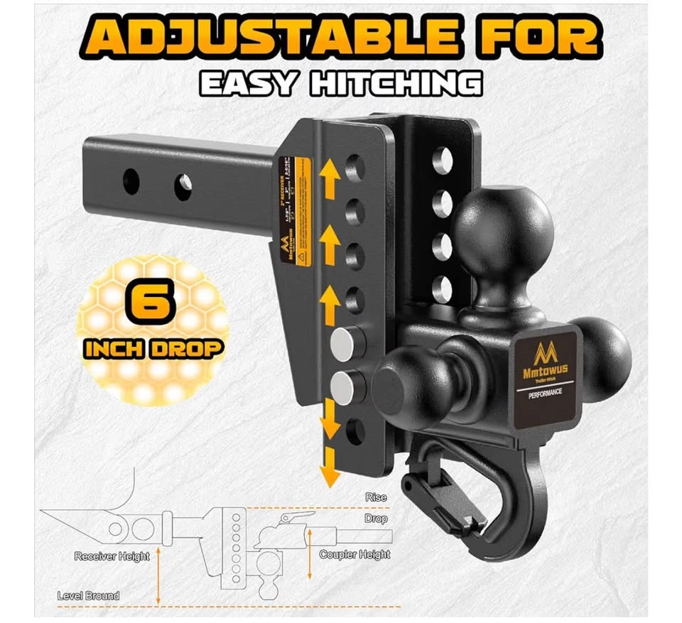 Brand New Adjustable 3 Ball Trailer Hitch for 2” Receiver - photo 5