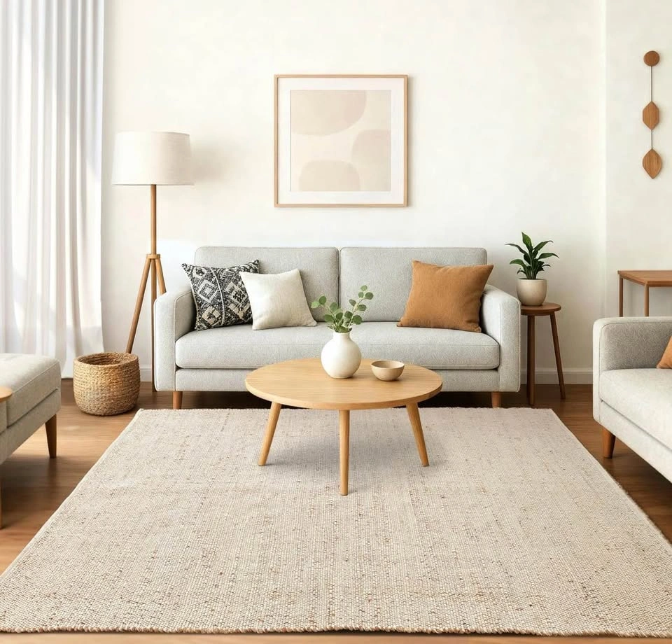 8x10 Hand Woven Jute Cotton Rug - Natural Farmhouse Style - photo 2