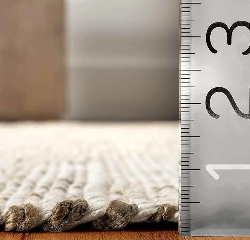 8x10 Hand Woven Jute Cotton Rug - Natural Farmhouse Style - photo 3