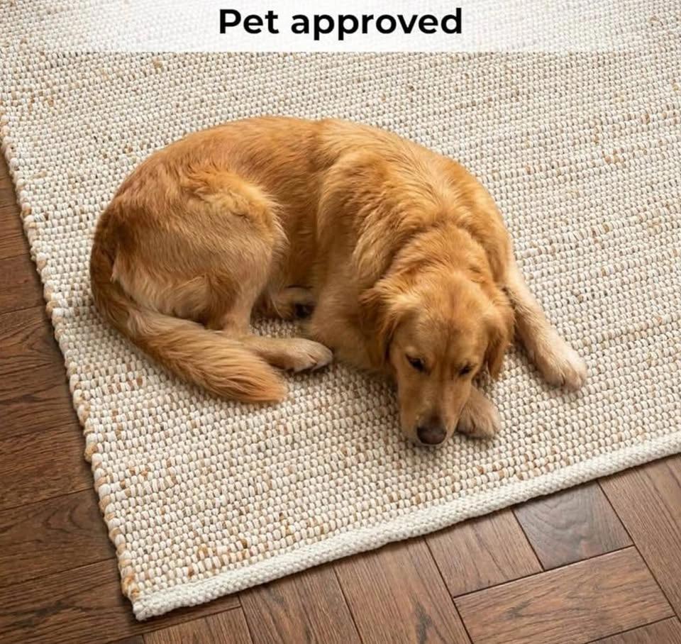 8x10 Hand Woven Jute Cotton Rug - Natural Farmhouse Style - photo 4