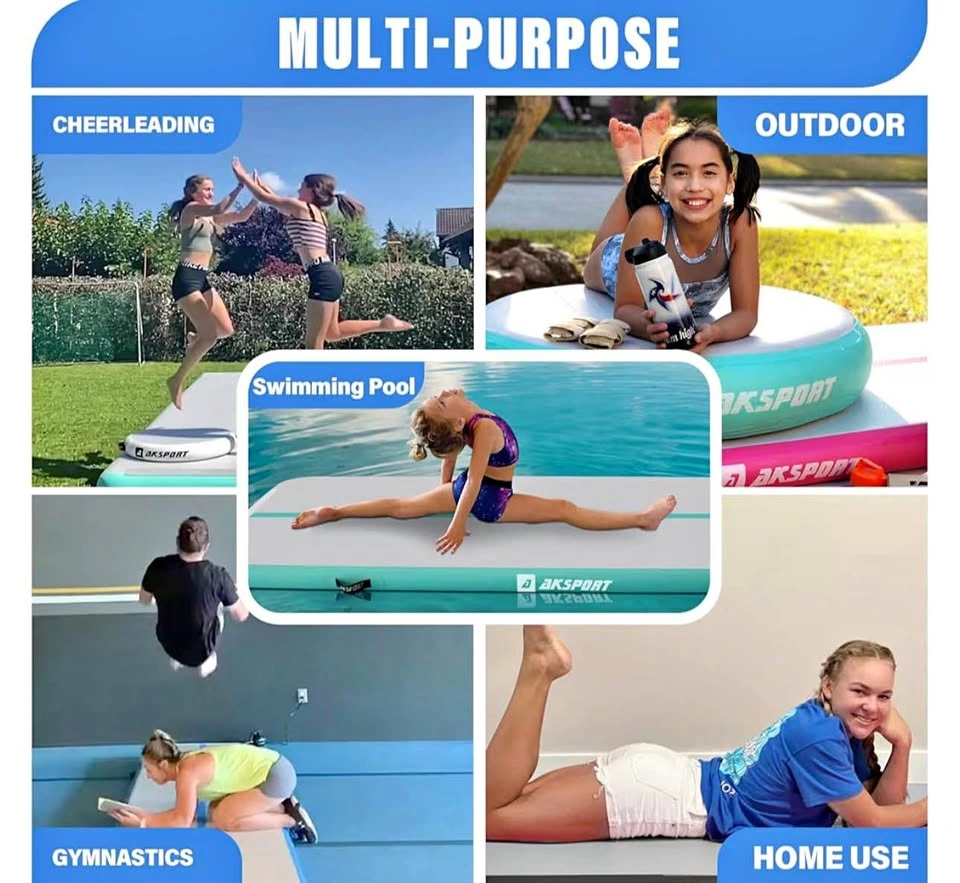 Brand New AKSPORT 10FT Inflatable Air Tumbling Mat with Pump
