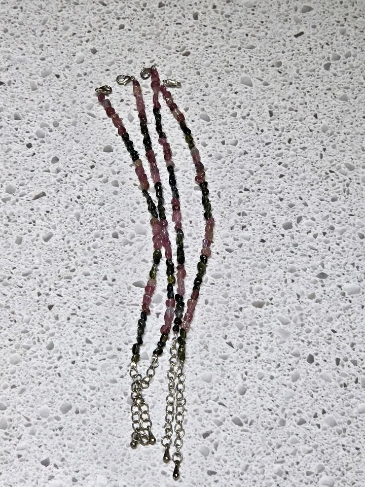 PINK & GREEN TOURMALINE Bracelet with Clasp