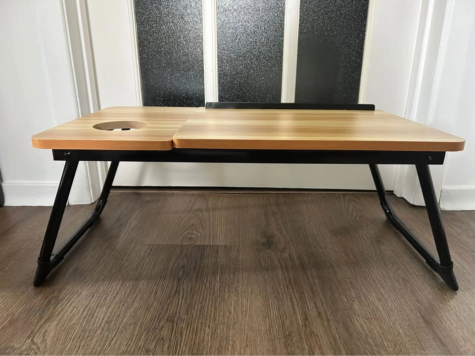 Folding Wood Grain Lap Desk with Cup Holder - photo 4