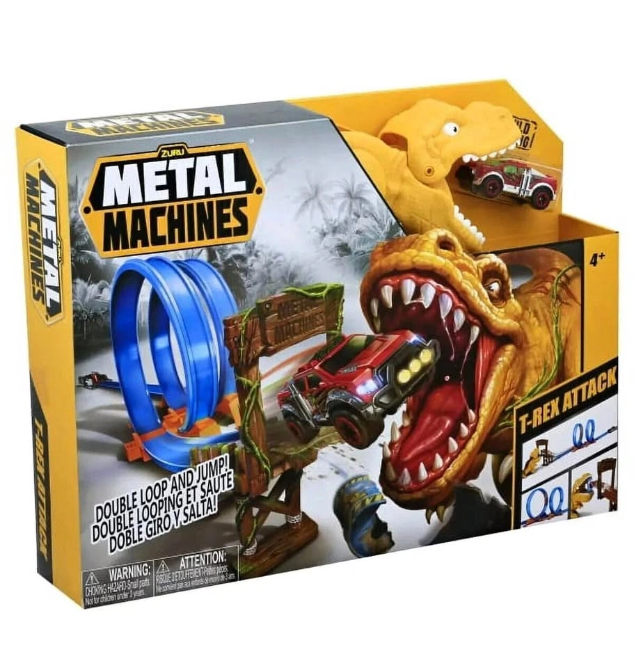 Metal Machines T-Rex Attack Car Track Set