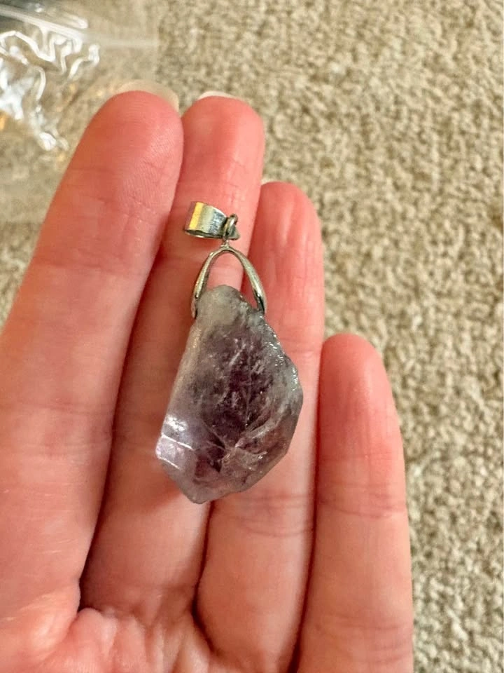 Raw amethyst pendant