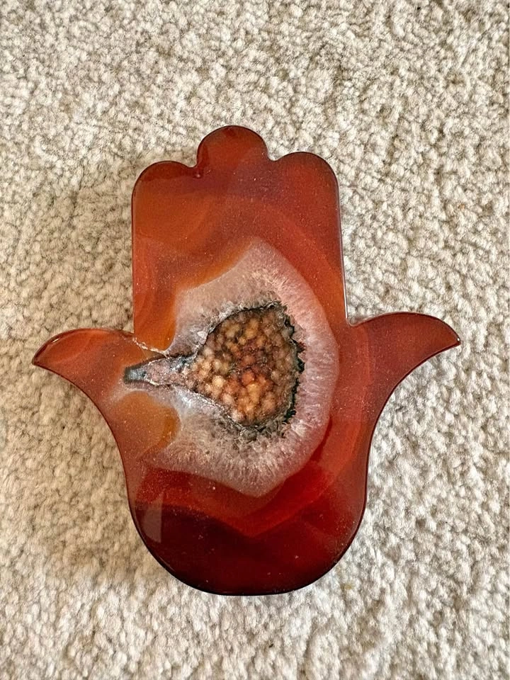 Druzy Carnelian Agate Hamsa Hand