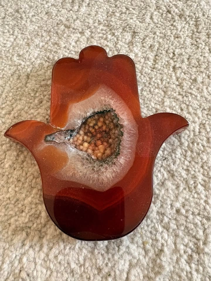 Druzy Carnelian Agate Hamsa Hand - photo 2