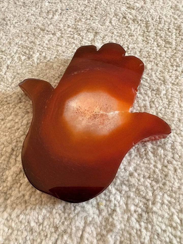 Druzy Carnelian Agate Hamsa Hand - photo 4