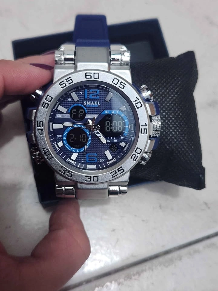 Blue Silver Digital Analog Watch - photo 2
