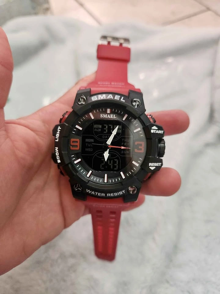 Sports Watch - Red & Orange Digital Analog Water Resistant