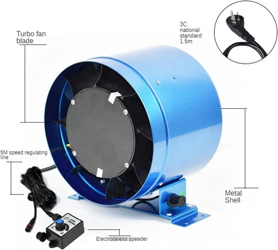 Exhaust Fan 4/6inch Duct Fan, Metal Vent Blower, Low Noise - photo 4