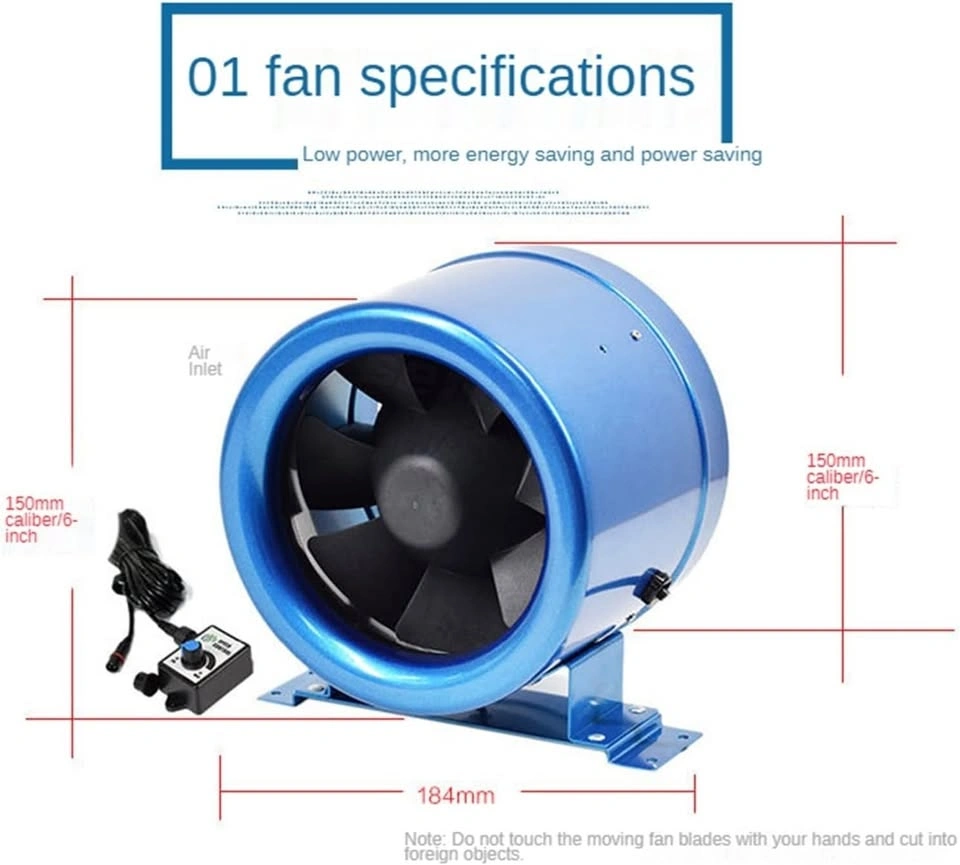 Exhaust Fan 4/6inch Duct Fan, Metal Vent Blower, Low Noise - photo 5