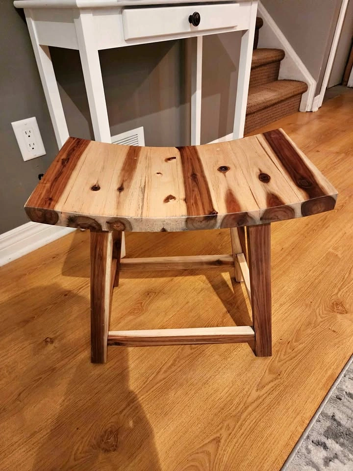 Handmade Curved Wood Stool