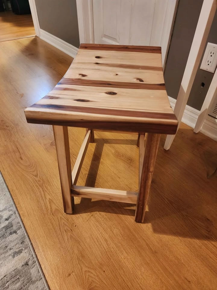 Handmade Curved Wood Stool - photo 2