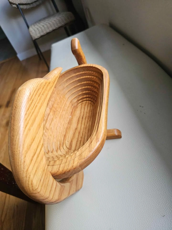 Vintage Collapsible Wooden Swan Basket - photo 2