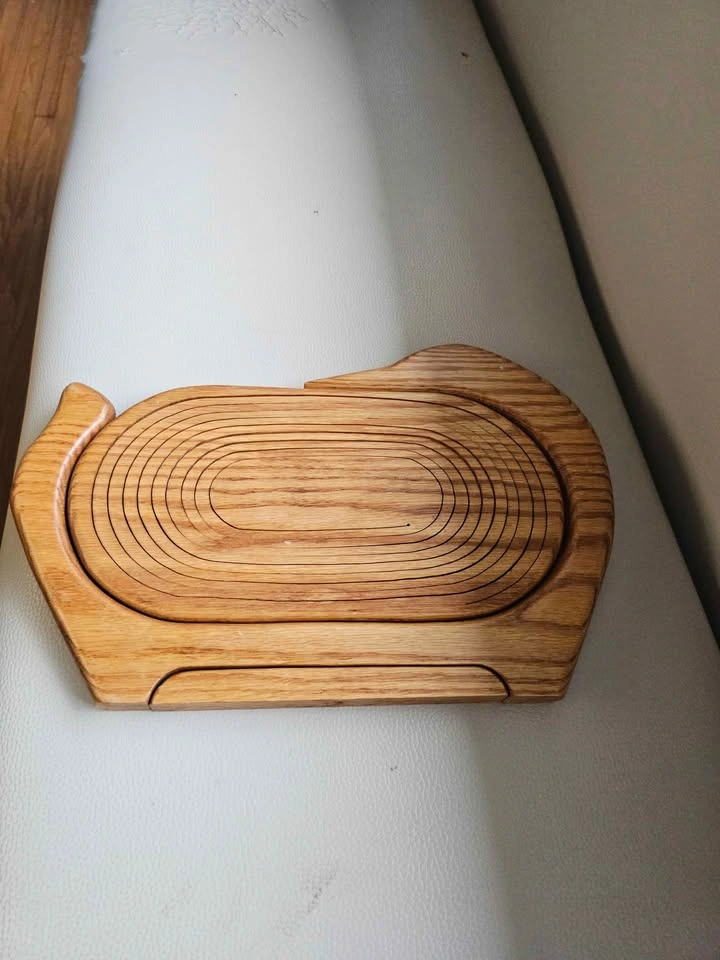 Vintage Collapsible Wooden Swan Basket - photo 3