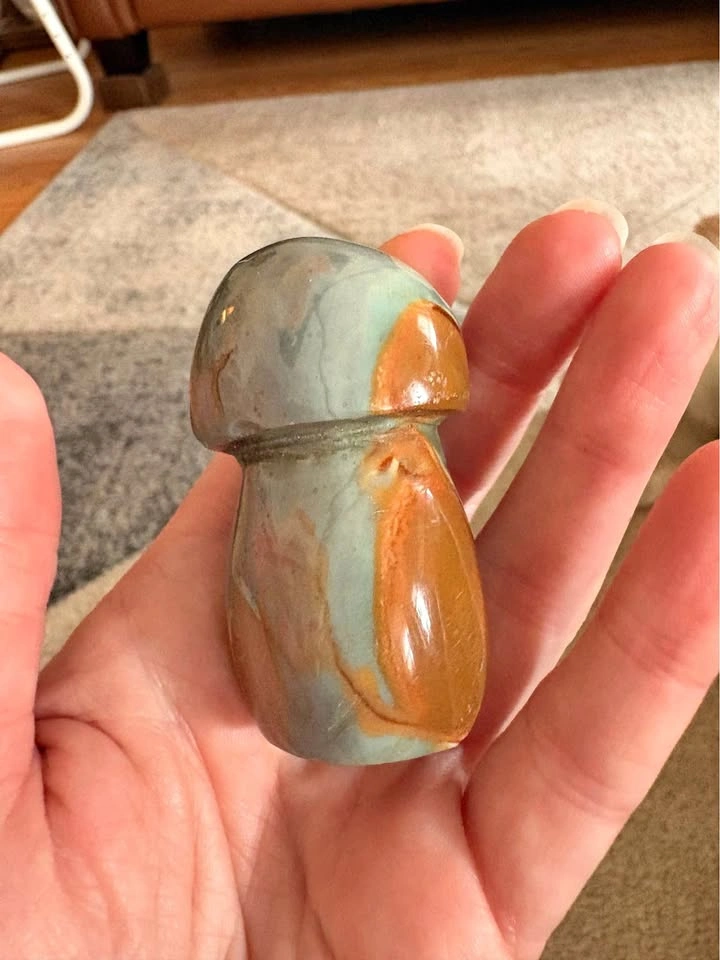 Polychrome Jasper Mushroom Carving
