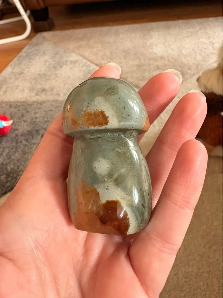 Polychrome Jasper Mushroom Carving - photo 2