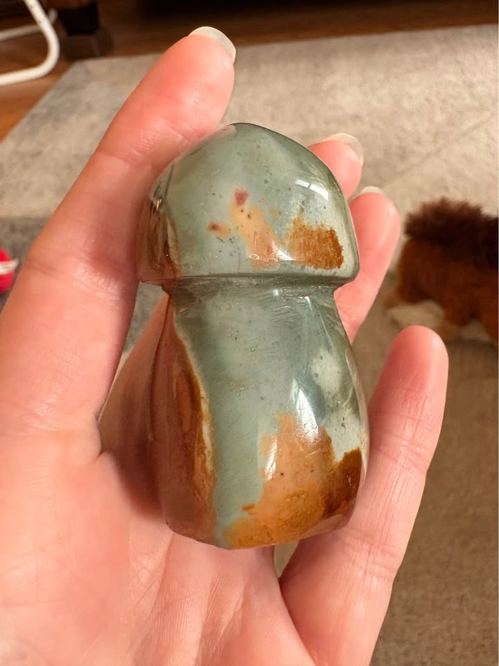 Polychrome Jasper Mushroom Carving - photo 3