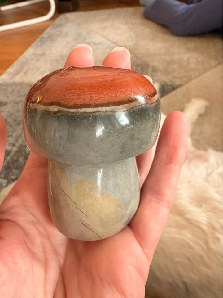 Polychrome Jasper Mushroom Carving - photo 2