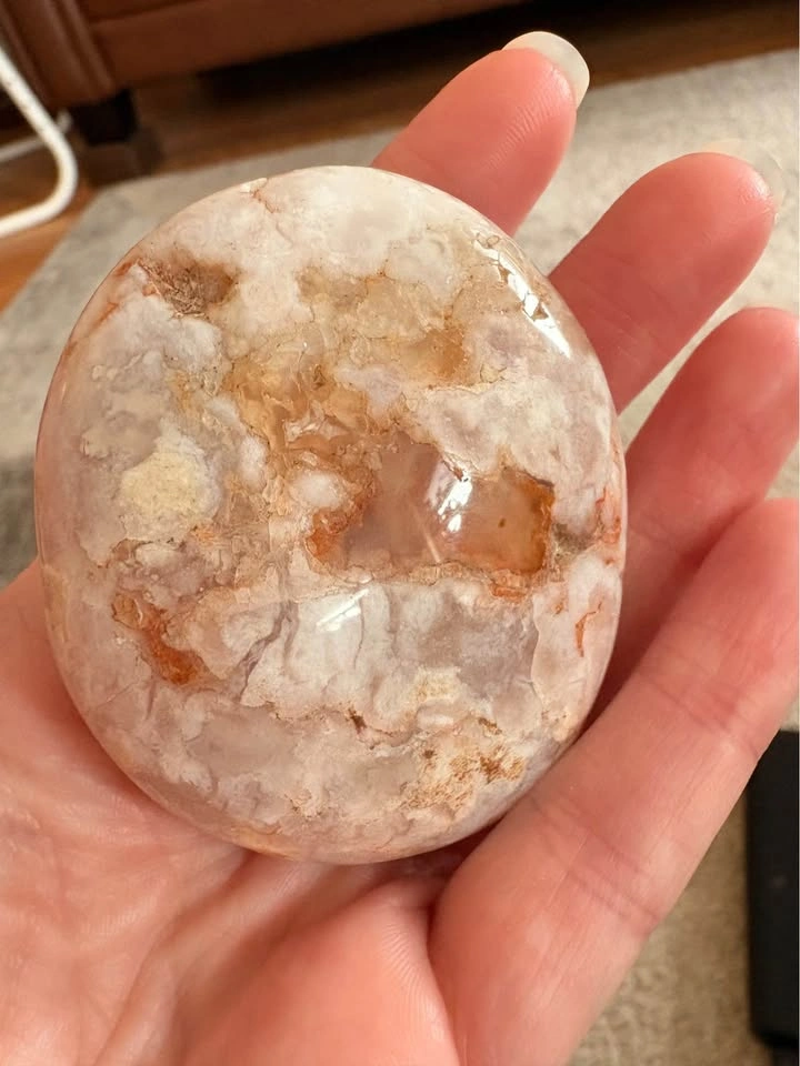 Flower Agate Palm Stone - photo 3