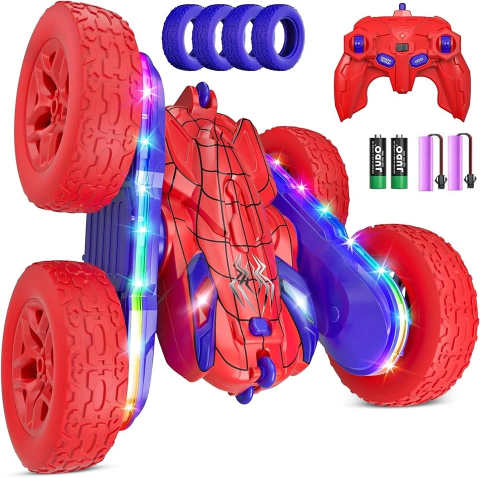 Spider-Man Stunt RC Car - 360 Flips, 26 LEDs, Brand New