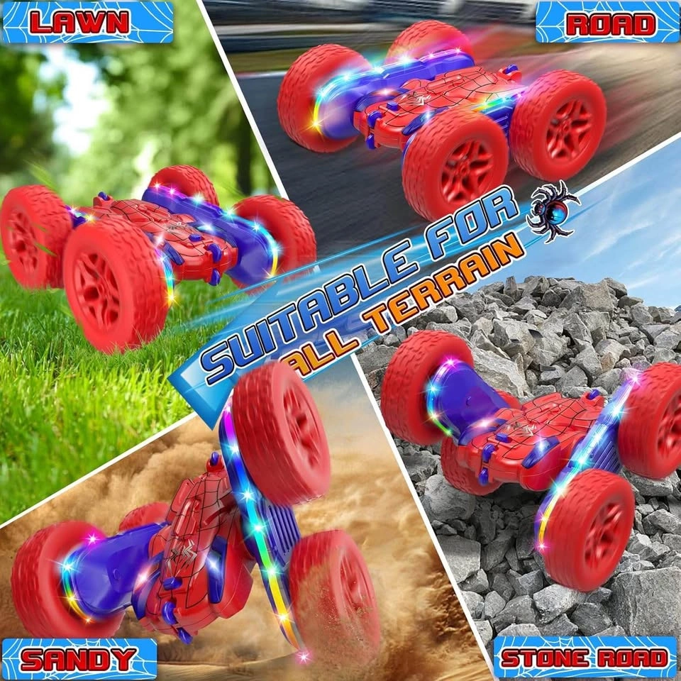 Spider-Man Stunt RC Car - 360 Flips, 26 LEDs, Brand New - photo 5