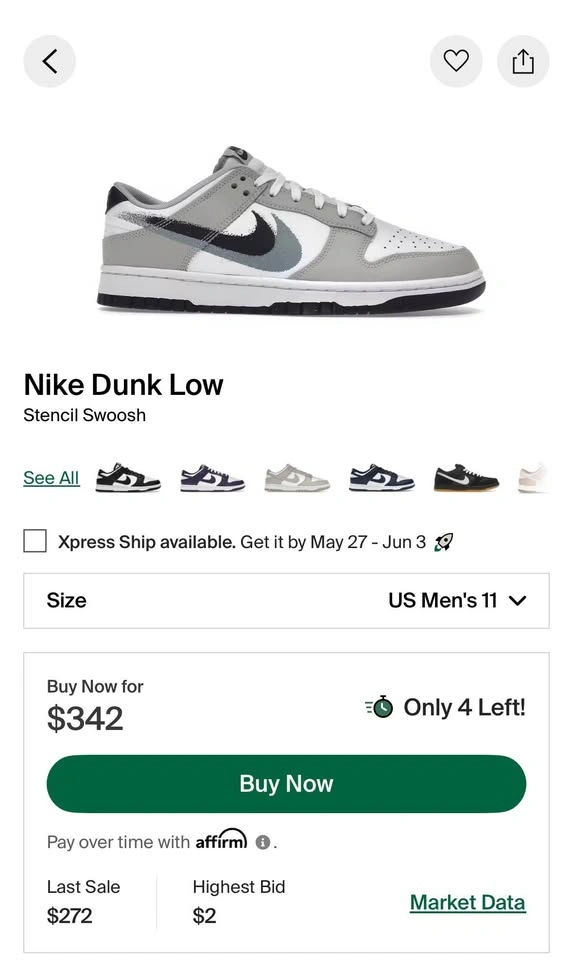 Nike Dunk Low Spray Paint Swoosh - photo 4