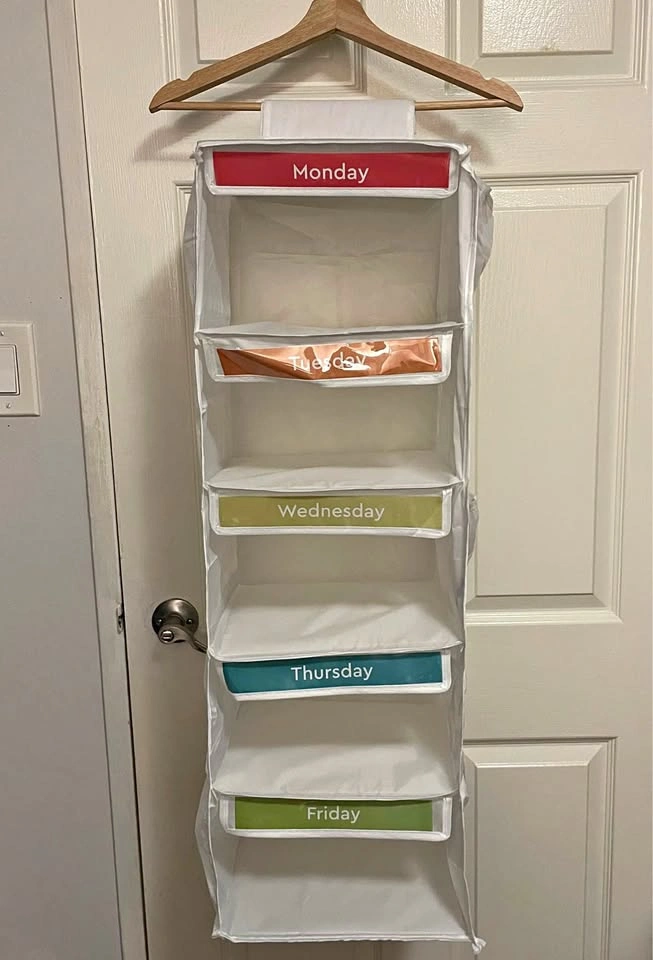 Days of the Week Hanging Closet Organizer