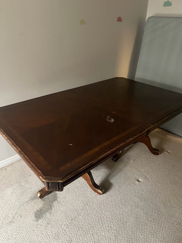Solid Wood Dining Table with 6 Chairs