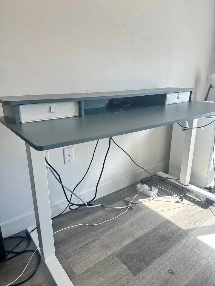 Electric Standing Desk with Monitor Riser
