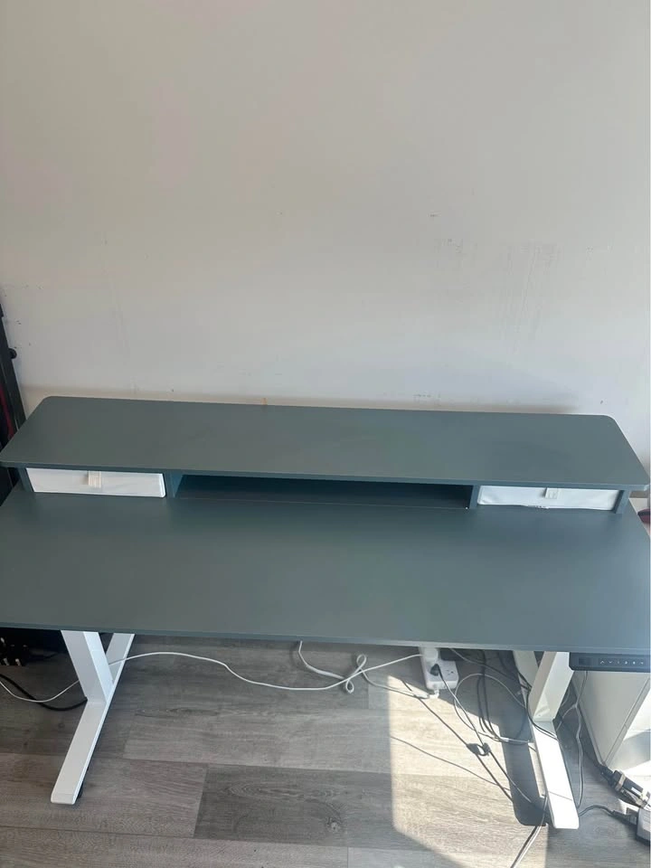 Electric Standing Desk with Monitor Riser - photo 2