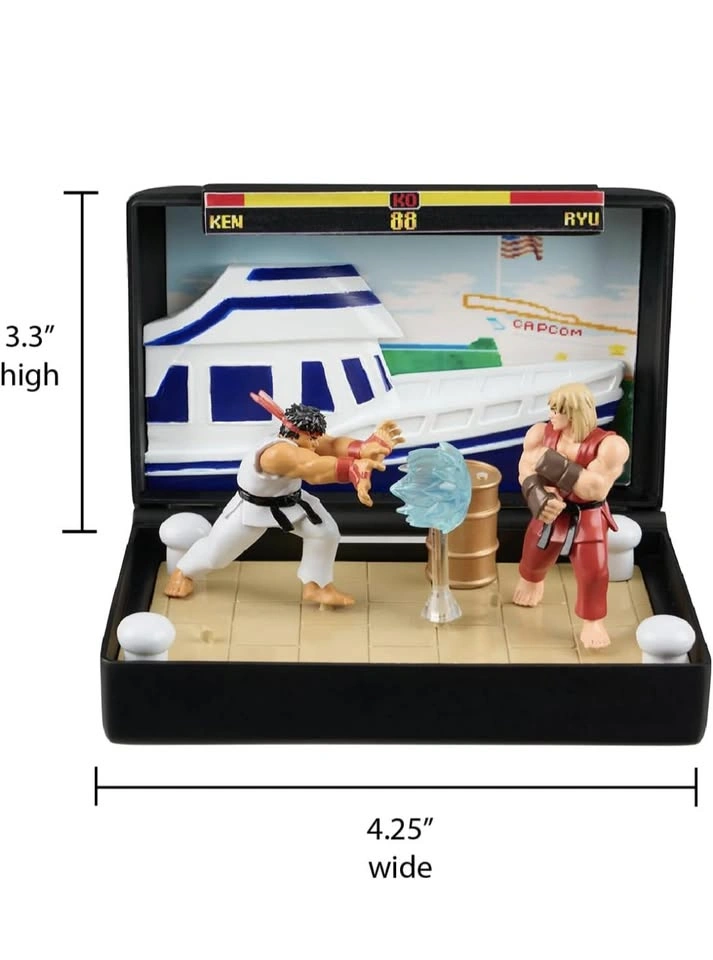 (BNIB) 🎮$10🎮Street Fighter II Diorama – Ryu & Ken Figures - photo 3