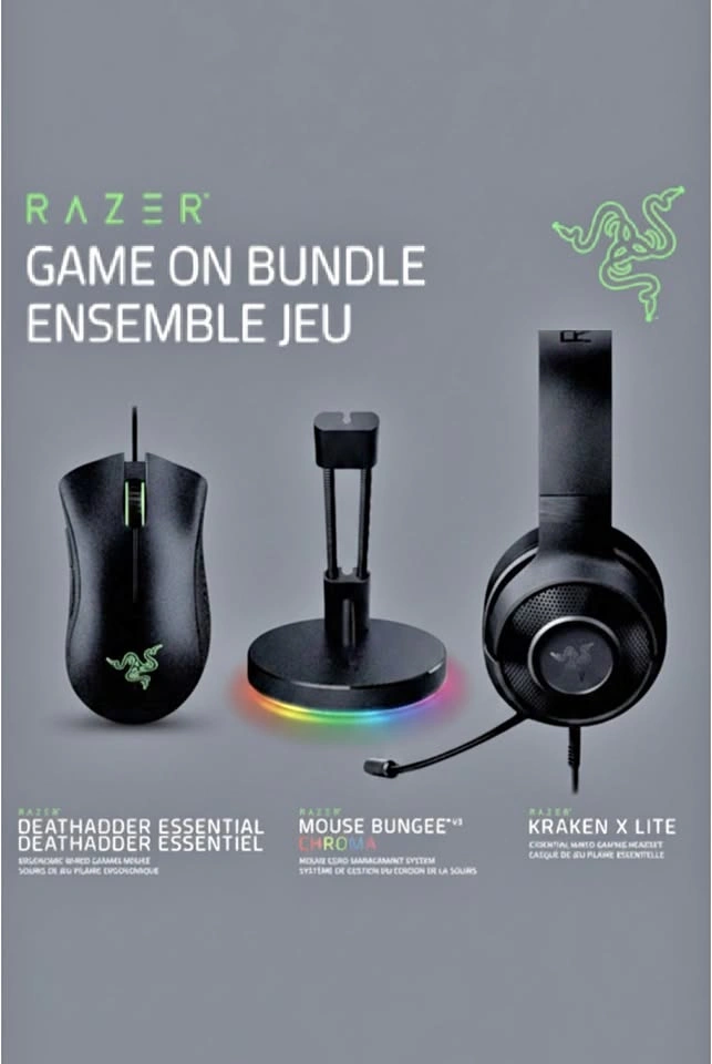 RAZER Gaming Setup Bundle (Headset + Bungee + Mouse) BNIB