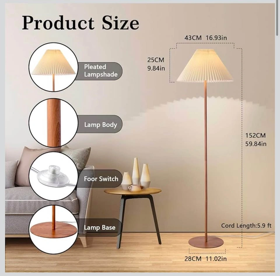 Floor Lamp, Wood Grain Farmhouse Floor Lamp - photo 2