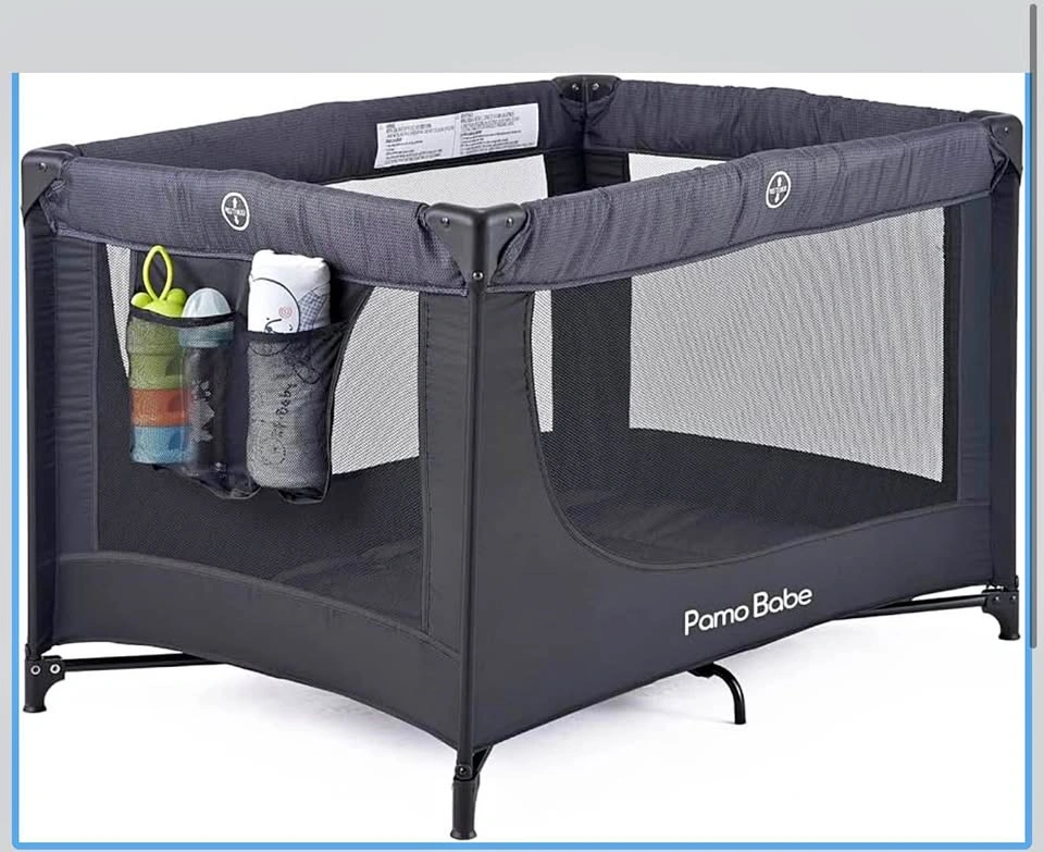 Pamo Babe Portable Crib Baby Playpen with Mattress & Bag