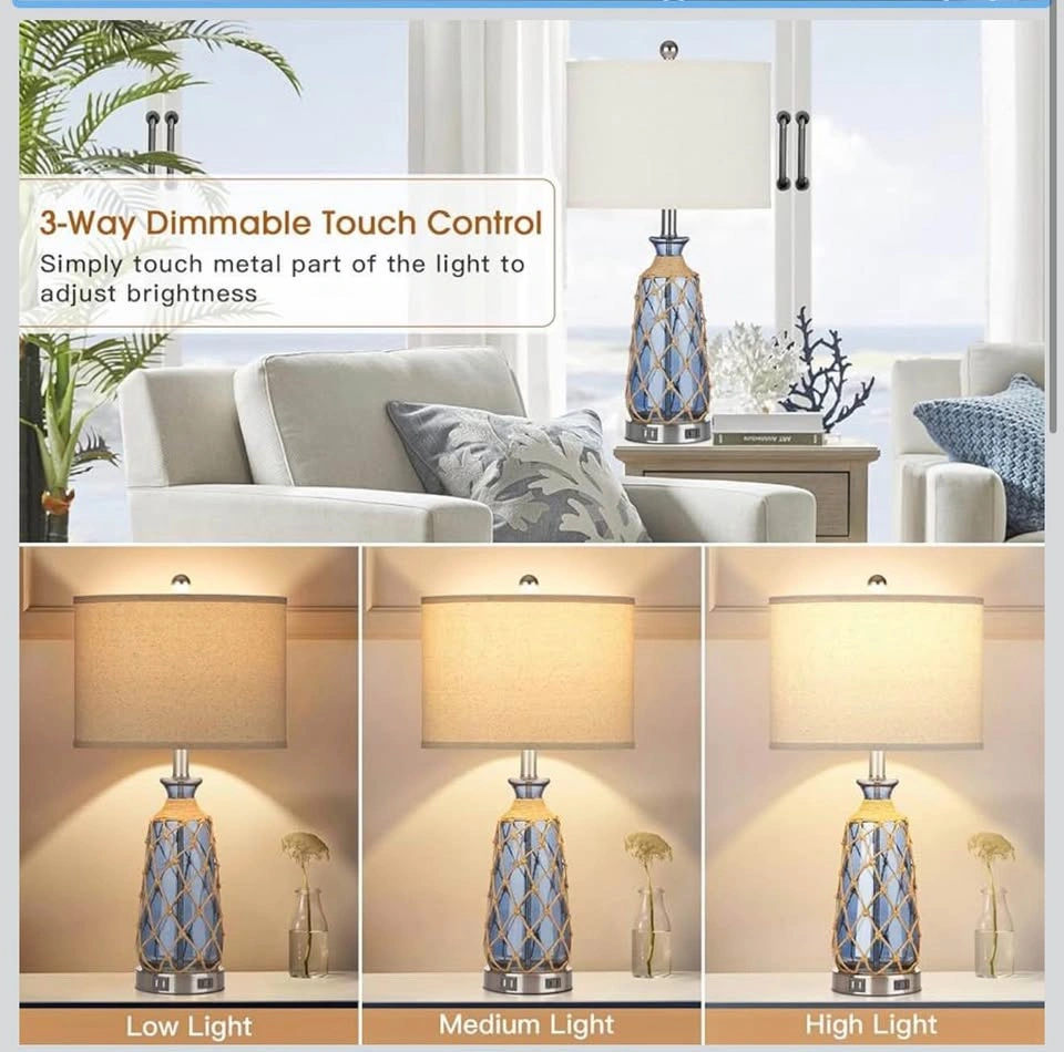Glass Table Lamps Set of 2 - photo 3