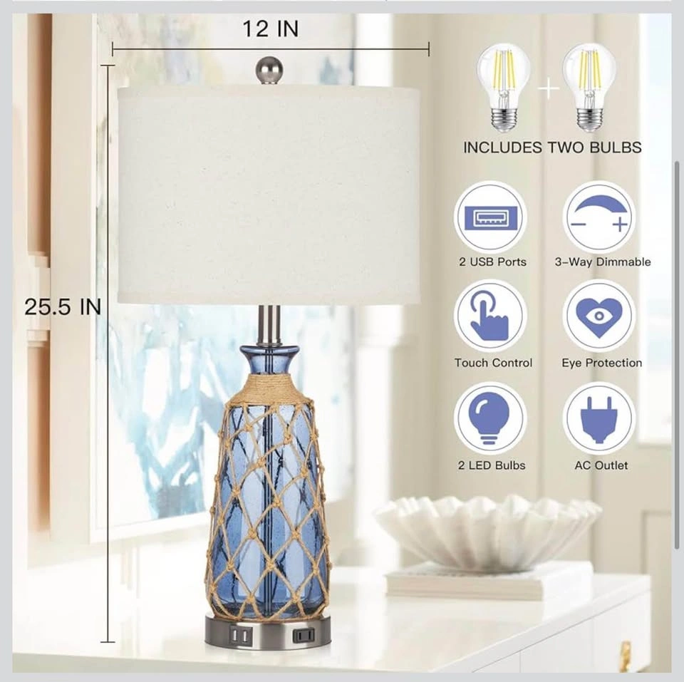 Glass Table Lamps Set of 2 - photo 5