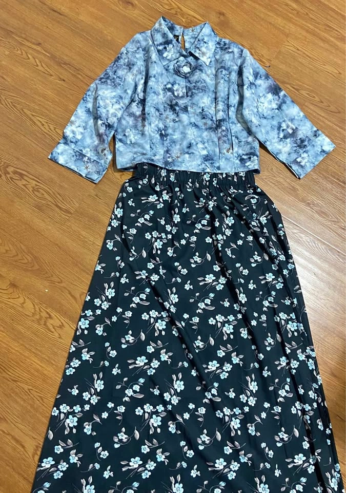Long Skirt with Crop Top
