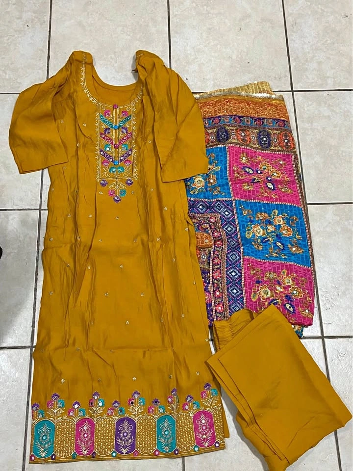 Beautiful mustard colour suit shararaa