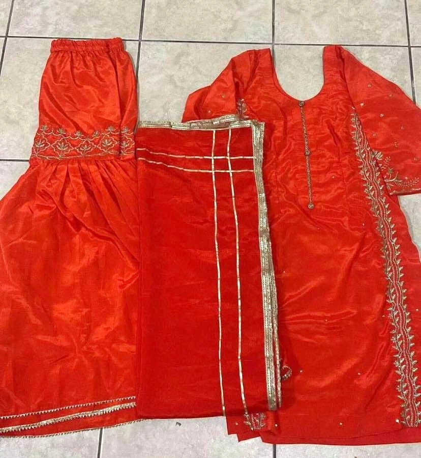 Beautiful Orange Garara Suit