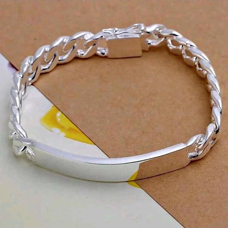 Sterling Silver 925 ID Chain Bracelet